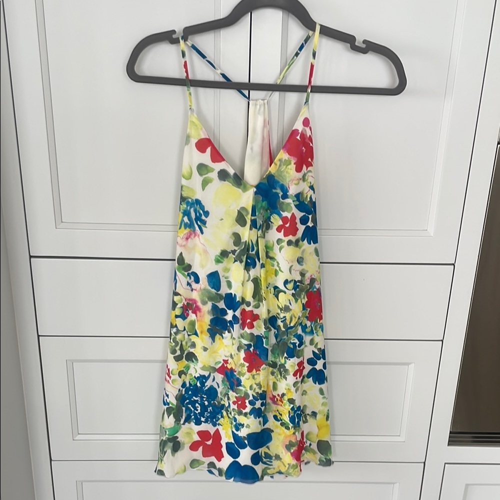 Alice + Olivia Mini Silk Floral Dress
